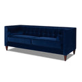 Navy Blue Velvet Tufted Sofa F453722