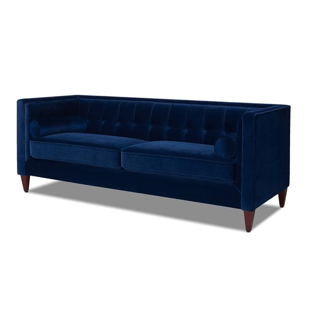 Navy Blue Velvet Tufted Sofa F453722