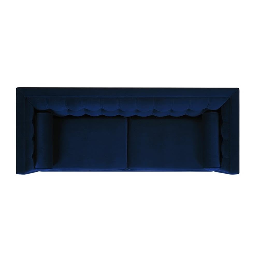 Navy Blue Velvet Tufted Sofa F453722