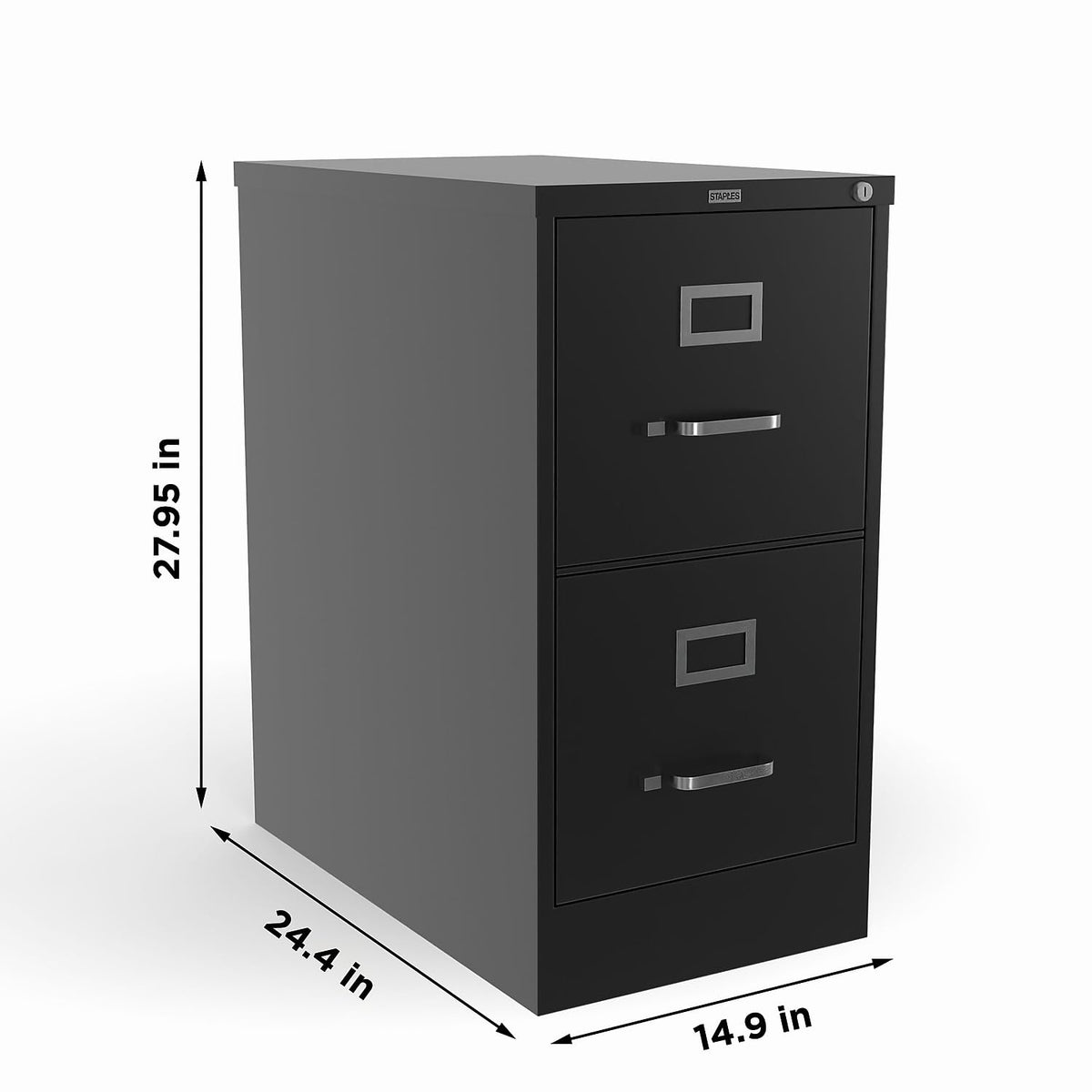 Black 2 Drawer Letter Size Lockable File Cabinet Y855298