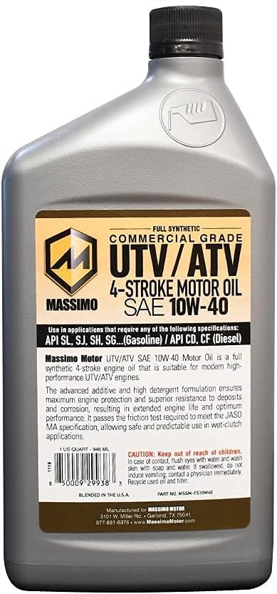 10W-40 Full Synthetic Oil 1 Qt. 2packs V65779