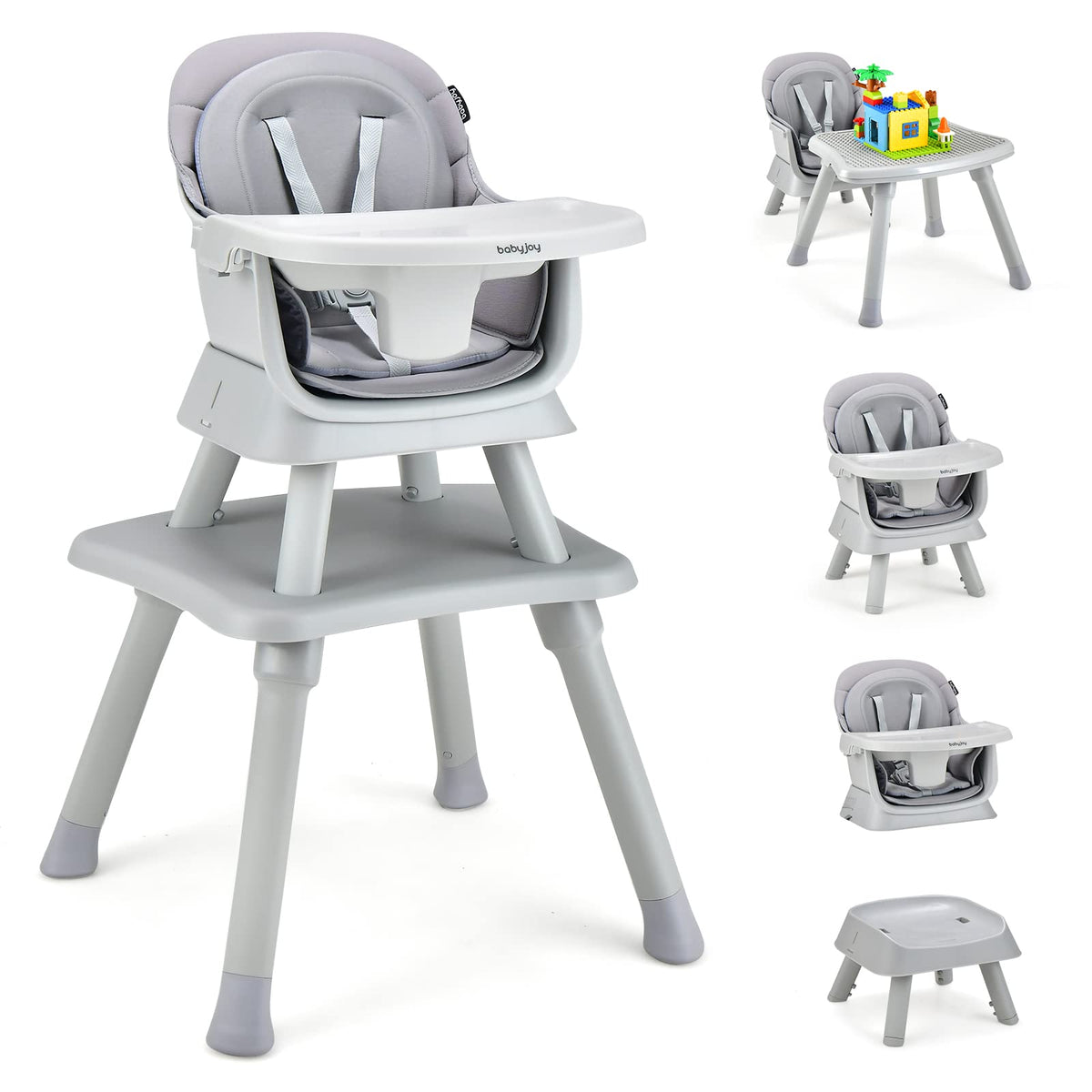 8 in 1 Convertible High Chair with Removable Tray I672