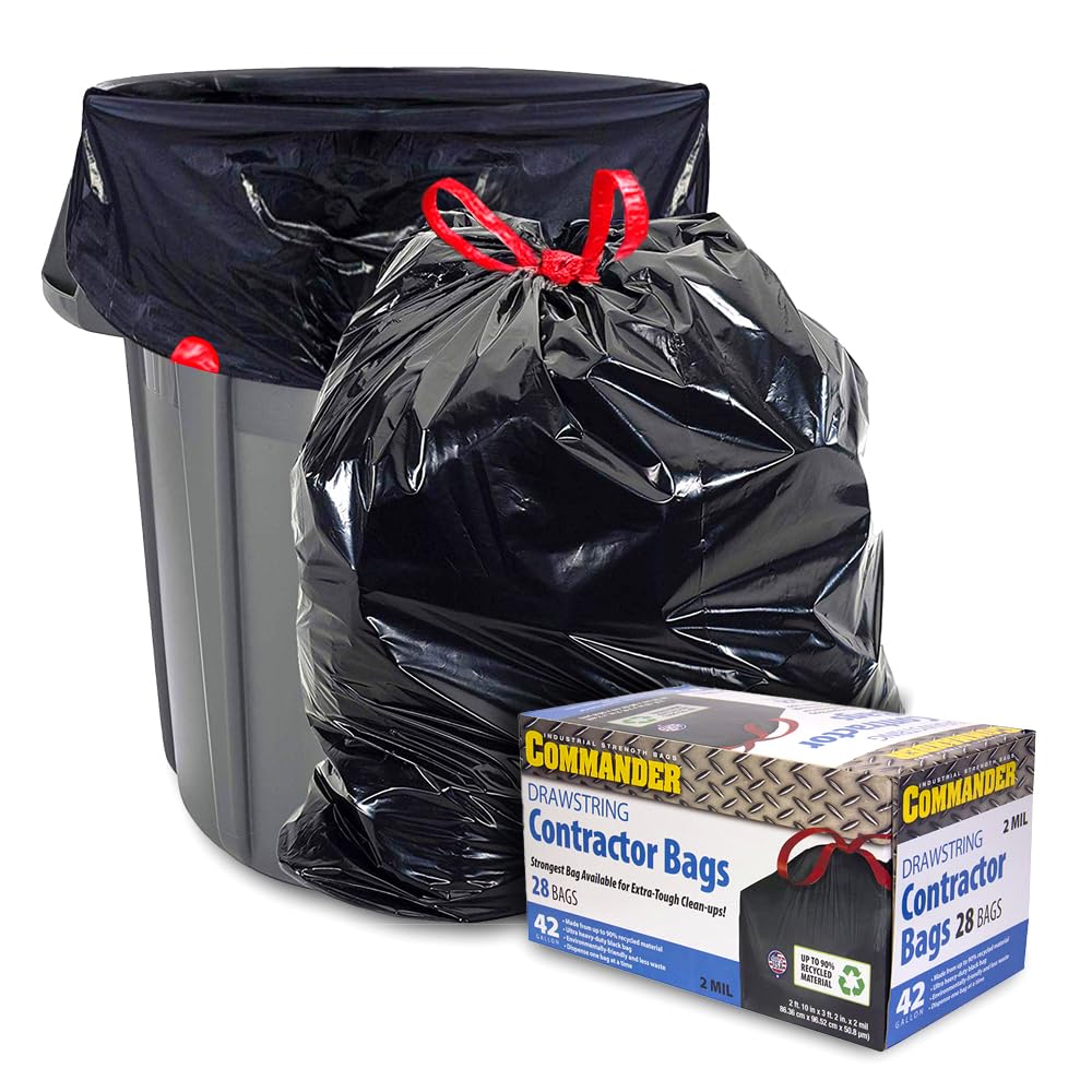 42 Gallon 2 MIL Black Heavy Duty Trash Bags T395706