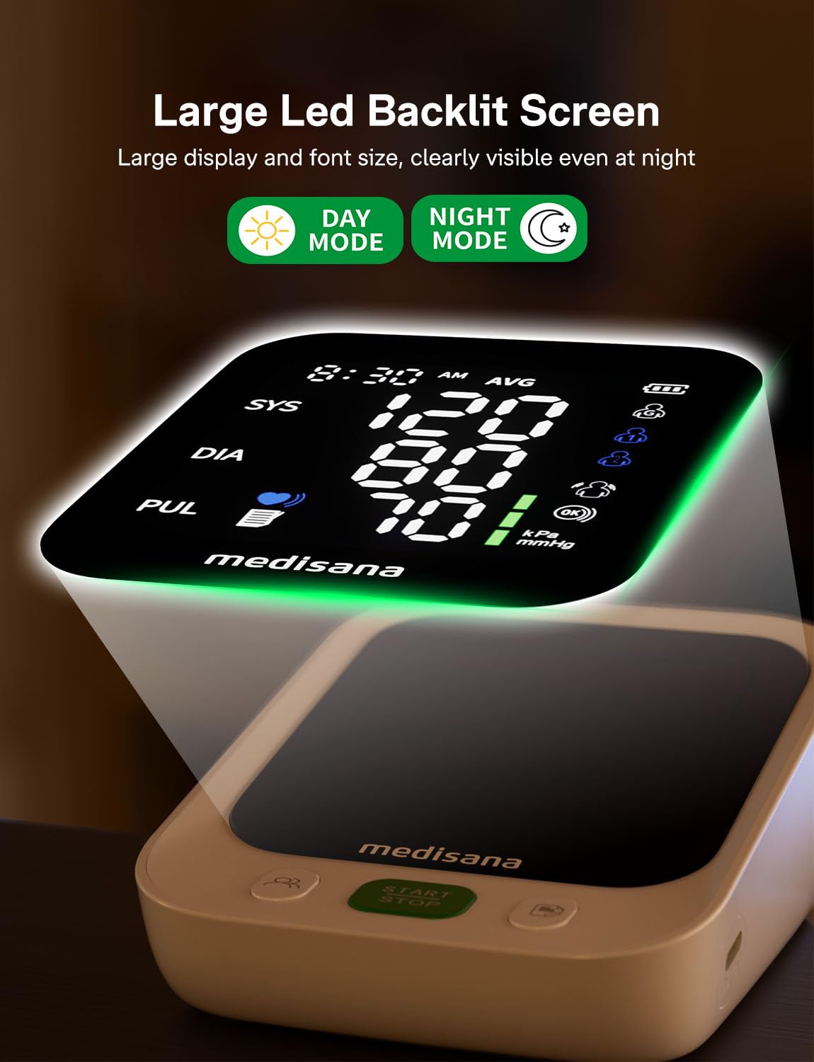 Automatic Upper Arm Blood Pressure Monitor with 2x199 Sets Memory A1146