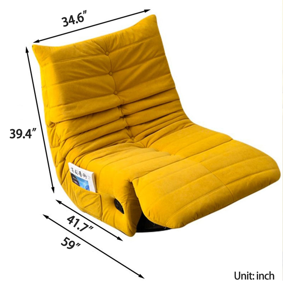 Gray Swivel Rocking Recliner Chair O30061