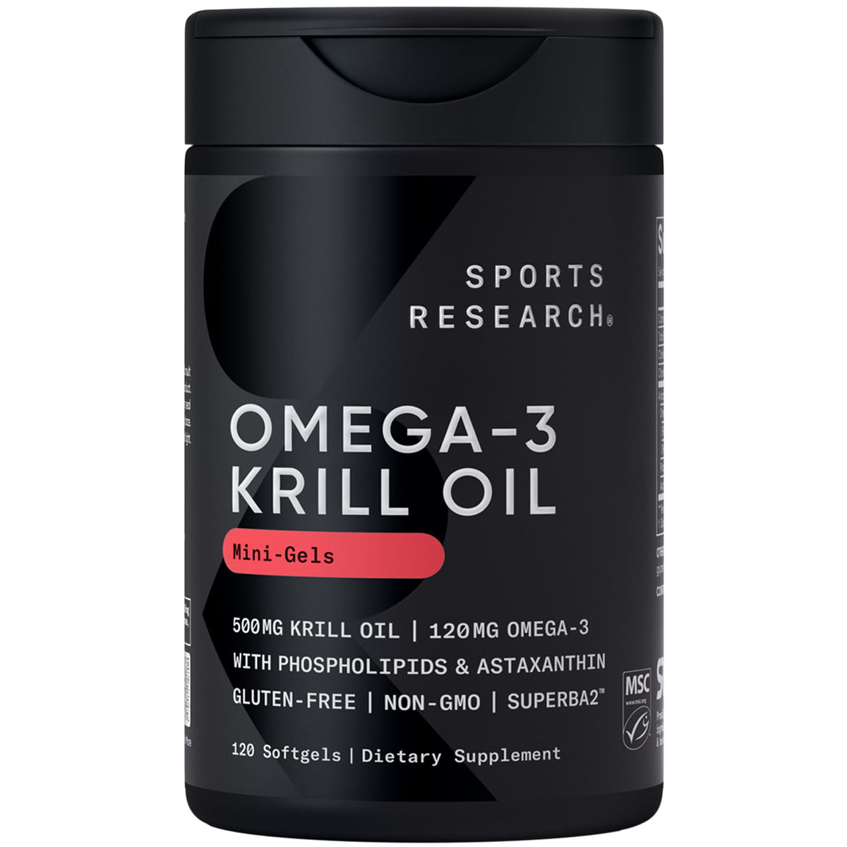 Krill Oil Omega-3 Softgels 500mg with Astaxanthin, Electrolyte N6166