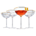 Champagne Coupe Glasses Set of 4 Gold Rim T186130