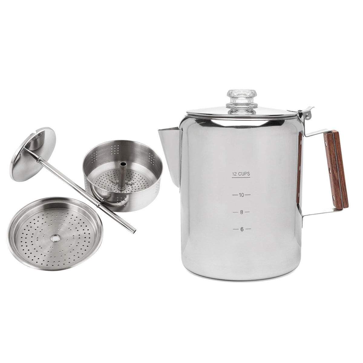 Stainless Steel 12 Cup Stovetop Coffee Pot Q365