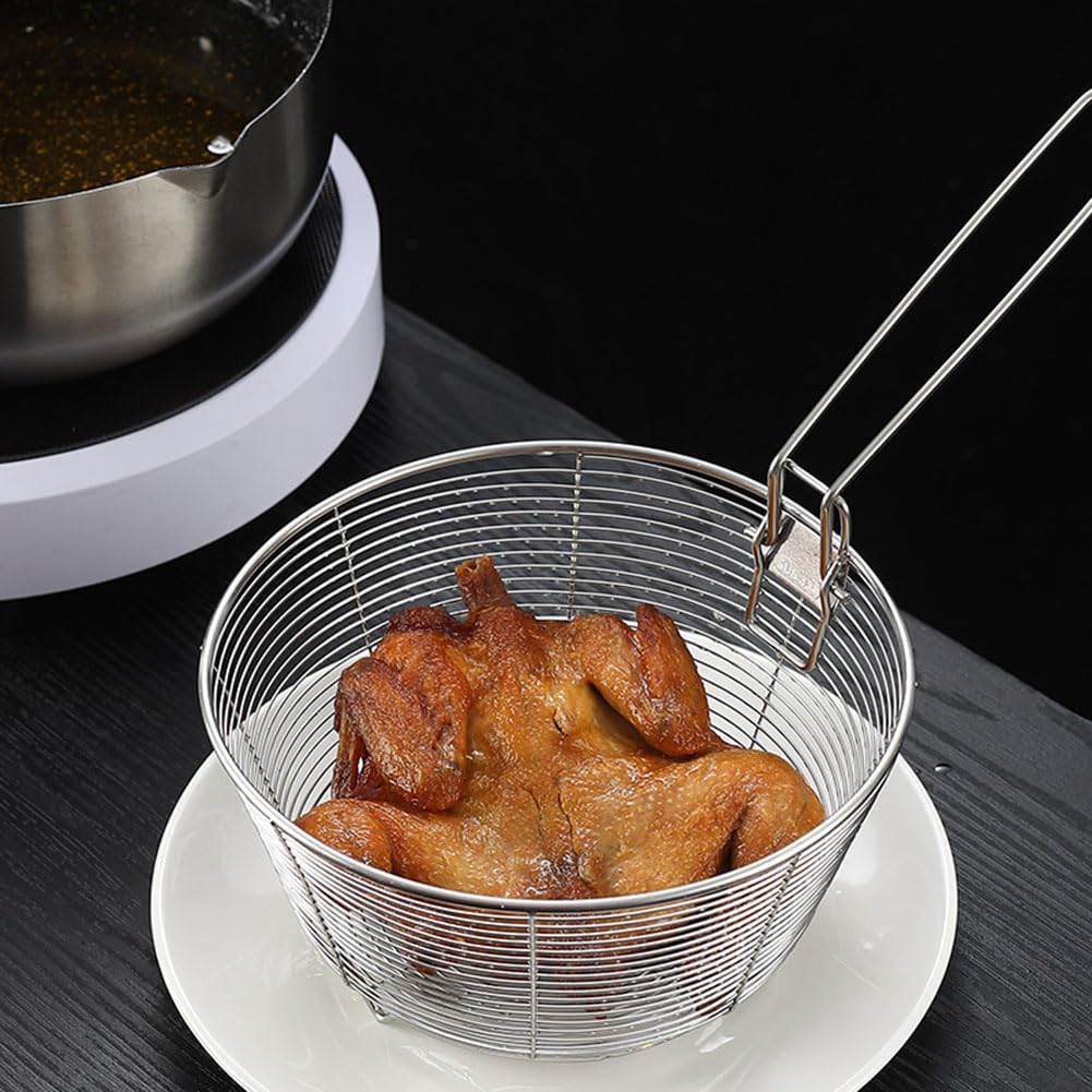 Stainless Steel Deep Fryer Basket with Detachable Handle 9 Inch H5215