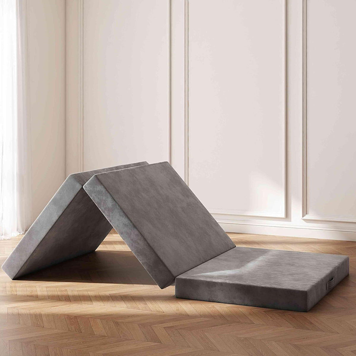 4 inch Twin Tri-Fold Memory Foam Mattress with Washable Cover I951