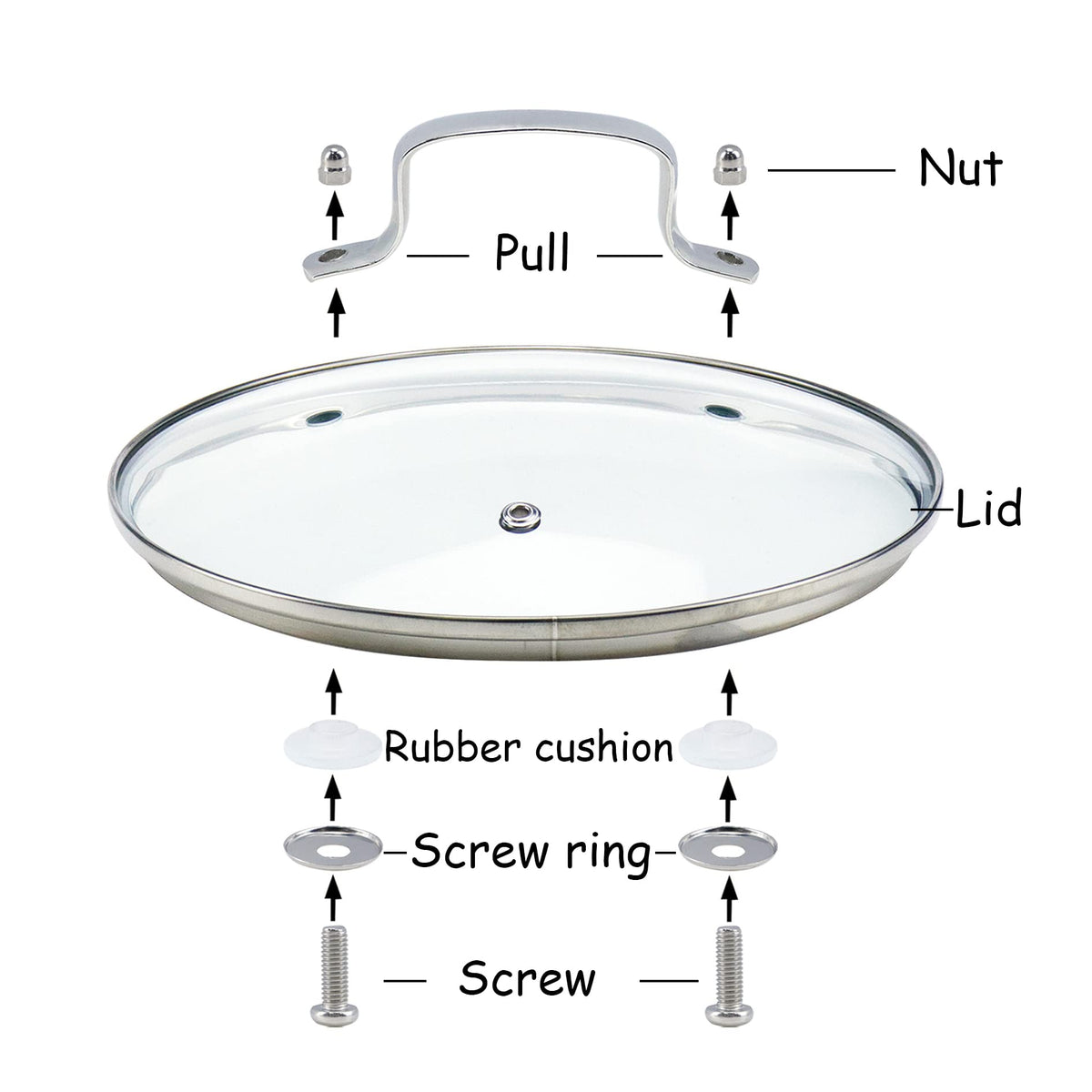 8-inch Tempered Glass Lid O9489