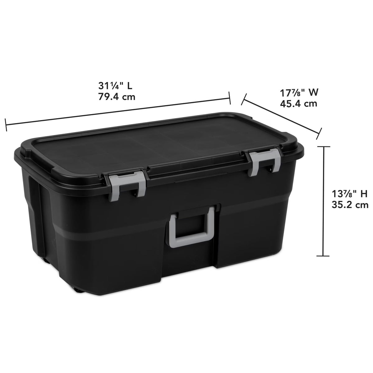 Black 22 Gal Lockable Storage Chest with Wheels J146