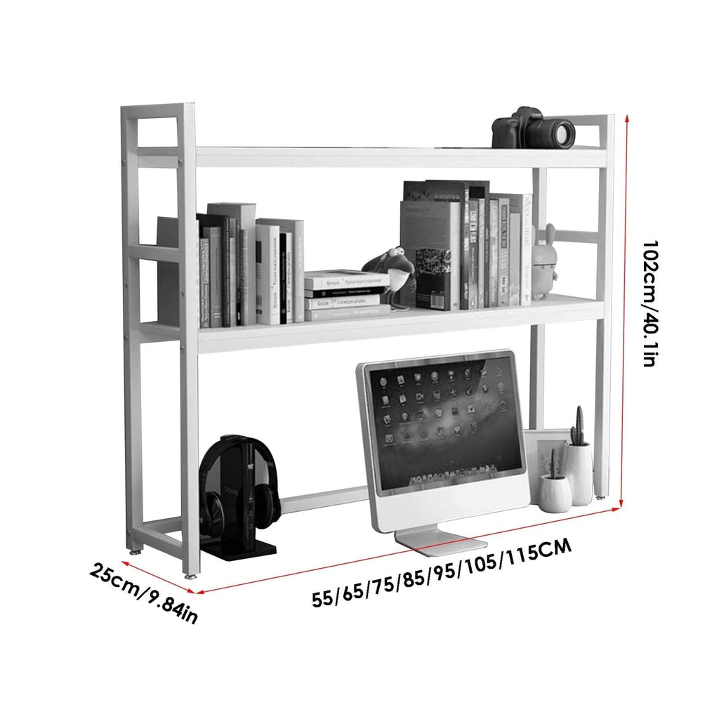 White Adjustable Metal Desktop Bookshelf M279903