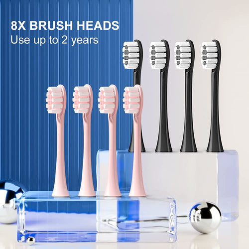 2 Pack Rechargeable Electric Toothbrushes with 8 Brush Heads B44746
