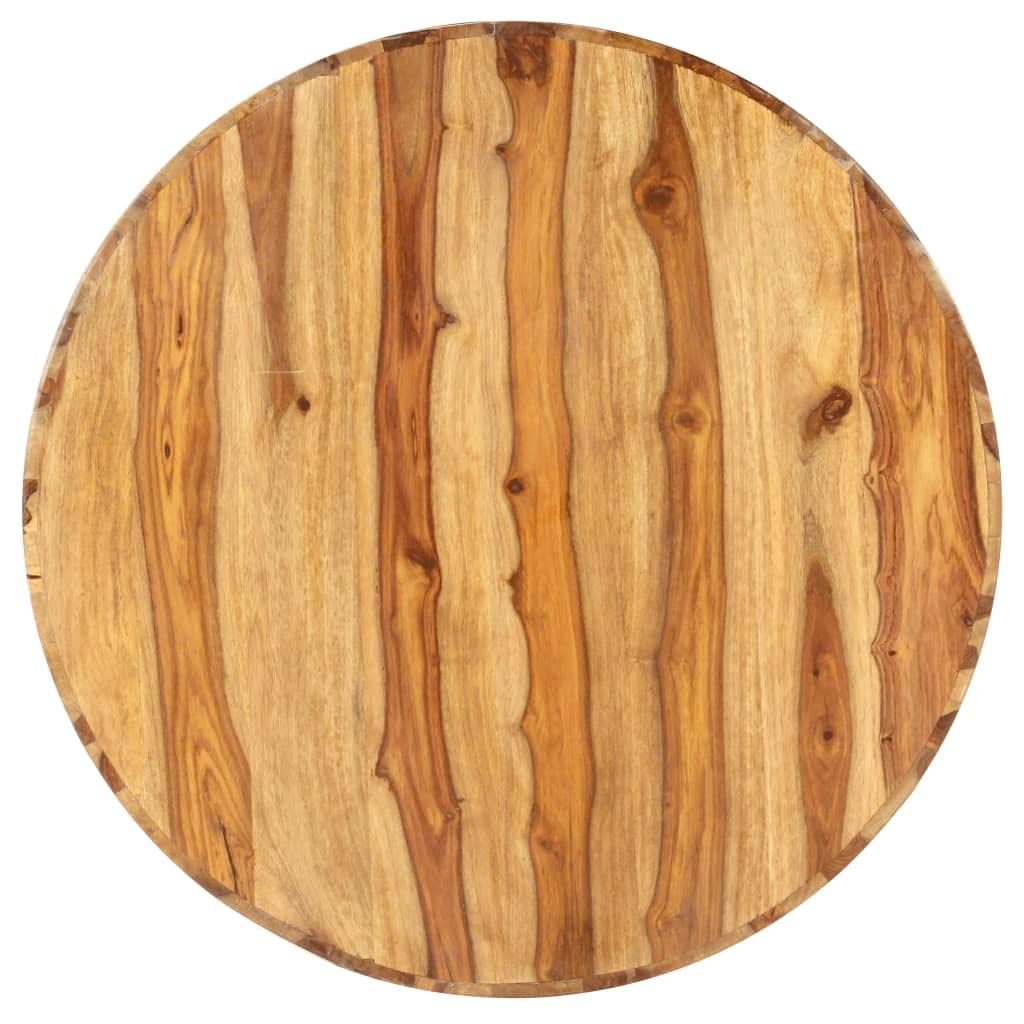 Solid Sheesham Wood Round Coffee Table with Storage Shelf Z224