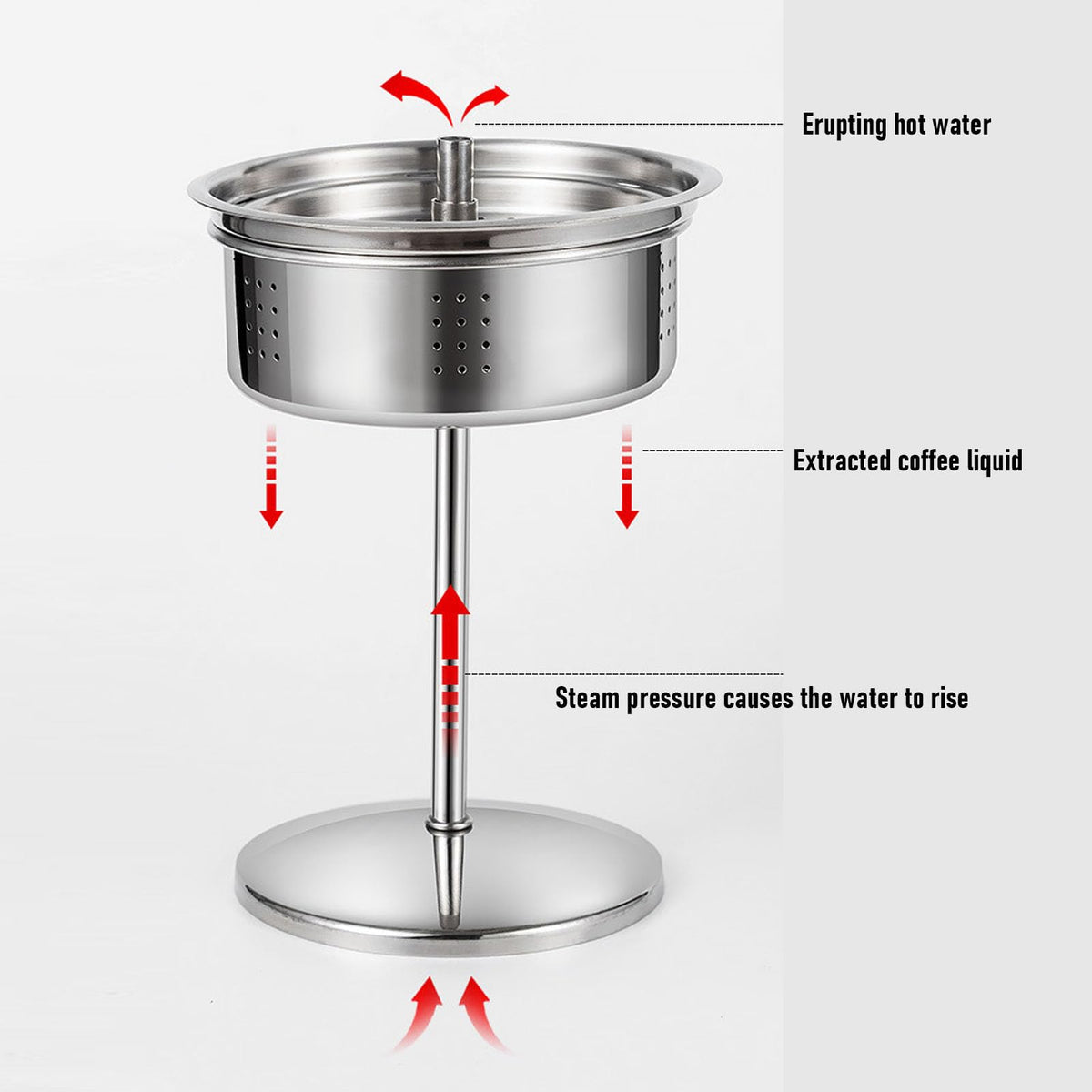 Stainless Steel 12 Cup Stovetop Coffee Pot Q365