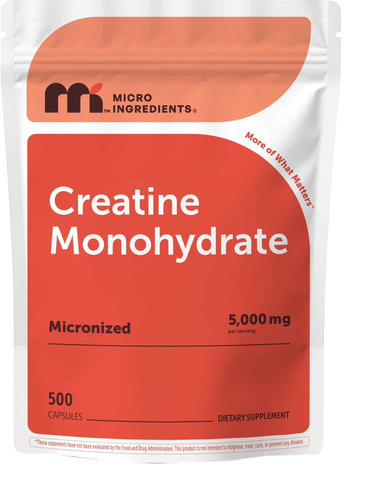 Micronized Unflavored Creatine Monohydrate 5,000mg 500 Capsules B497251