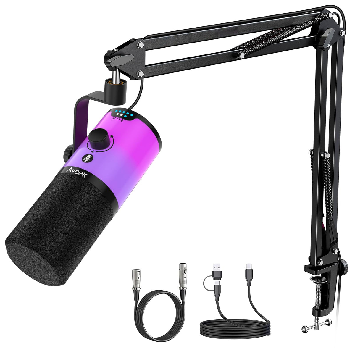 USB/XLR Dynamic Microphone with Boom Arm S14614