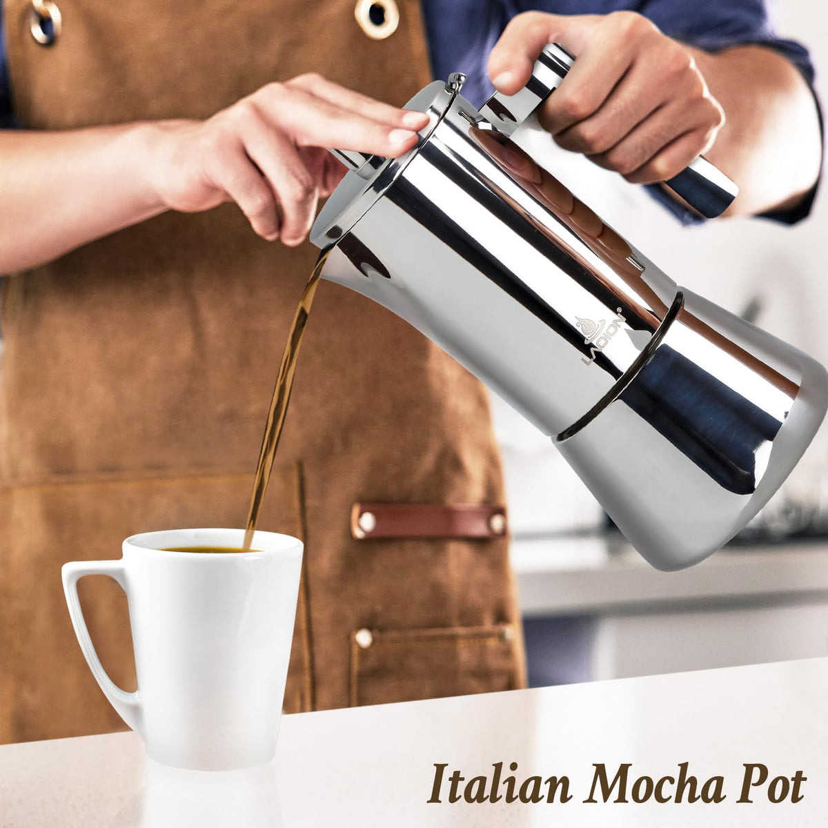 6 Cup Stainless Steel Stovetop Espresso Maker C143