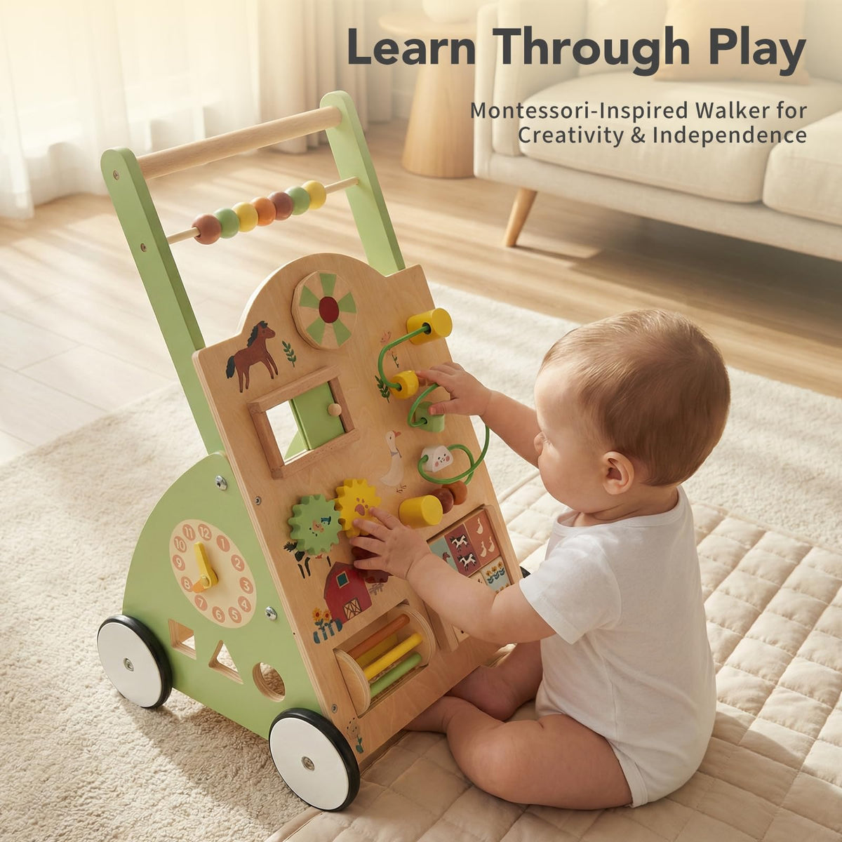 Wooden Baby Push Walker O1115