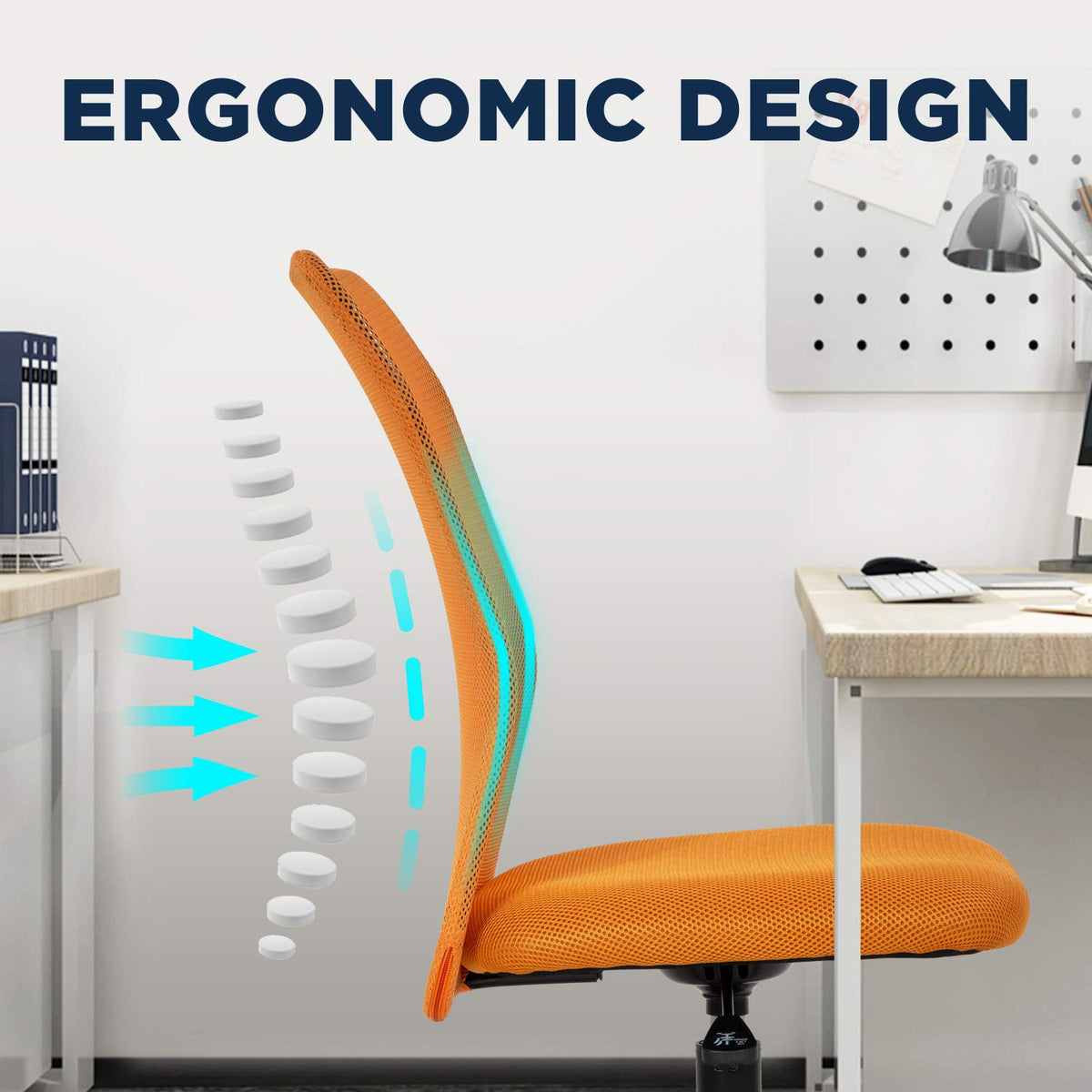 Orange Mesh Ergonomic Office Chair N21496