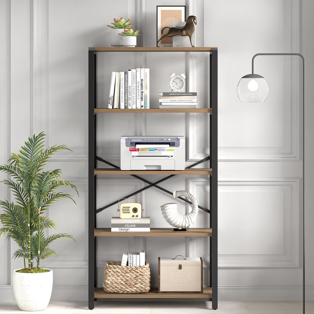 5 Tier Wood and Metal Bookshelf T36111