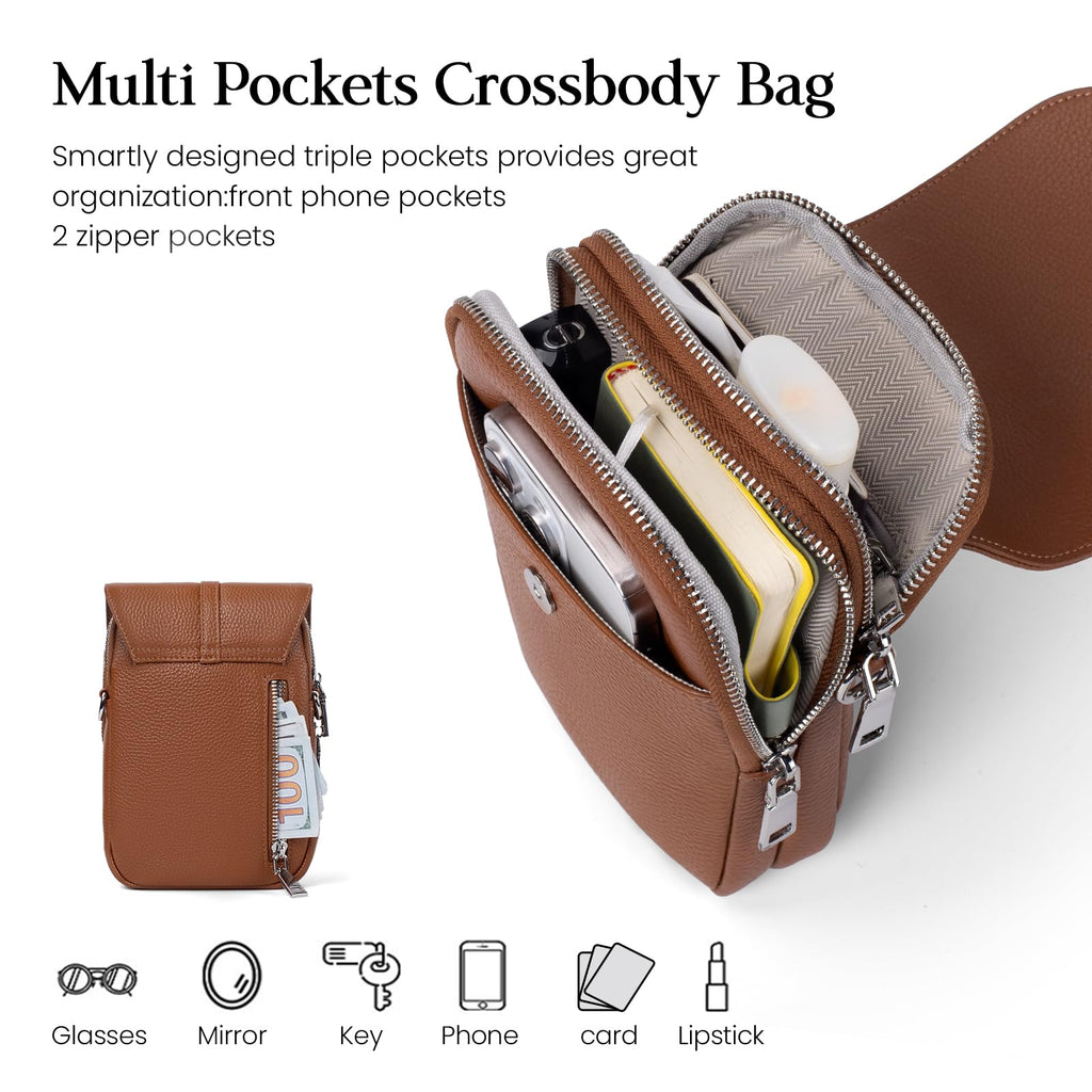 Small Genuine Leather Crossbody Bag N6097