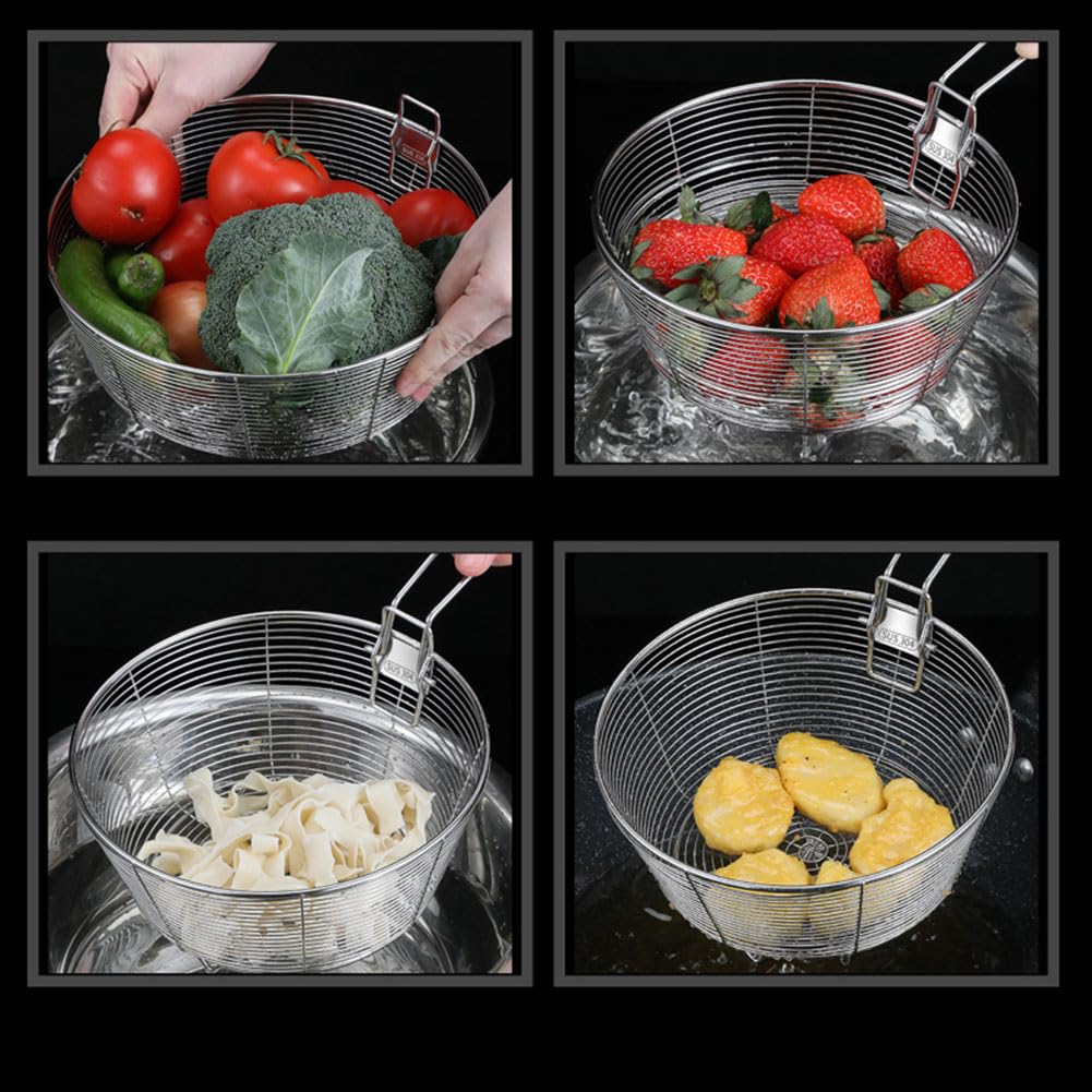 Stainless Steel Deep Fryer Basket with Detachable Handle 9 Inch H5215