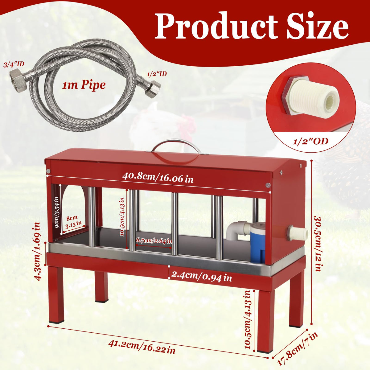Automatic Stainless Steel Poultry Waterer Dispenser O434
