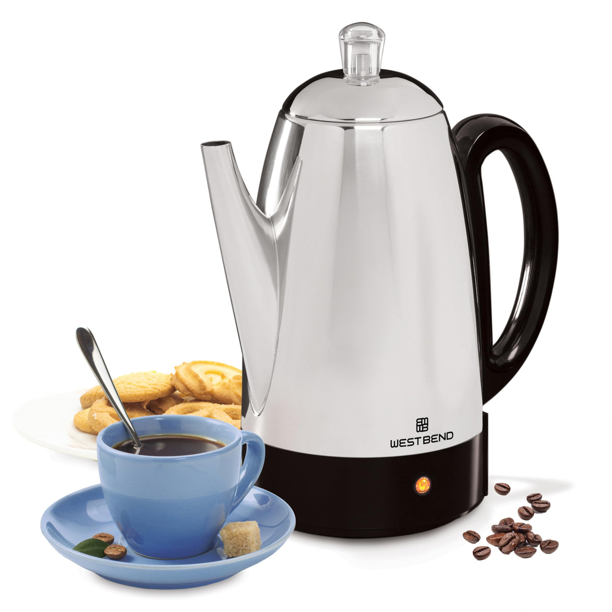 12-Cup Stainless Steel Electric Percolator Coffee Maker I108
