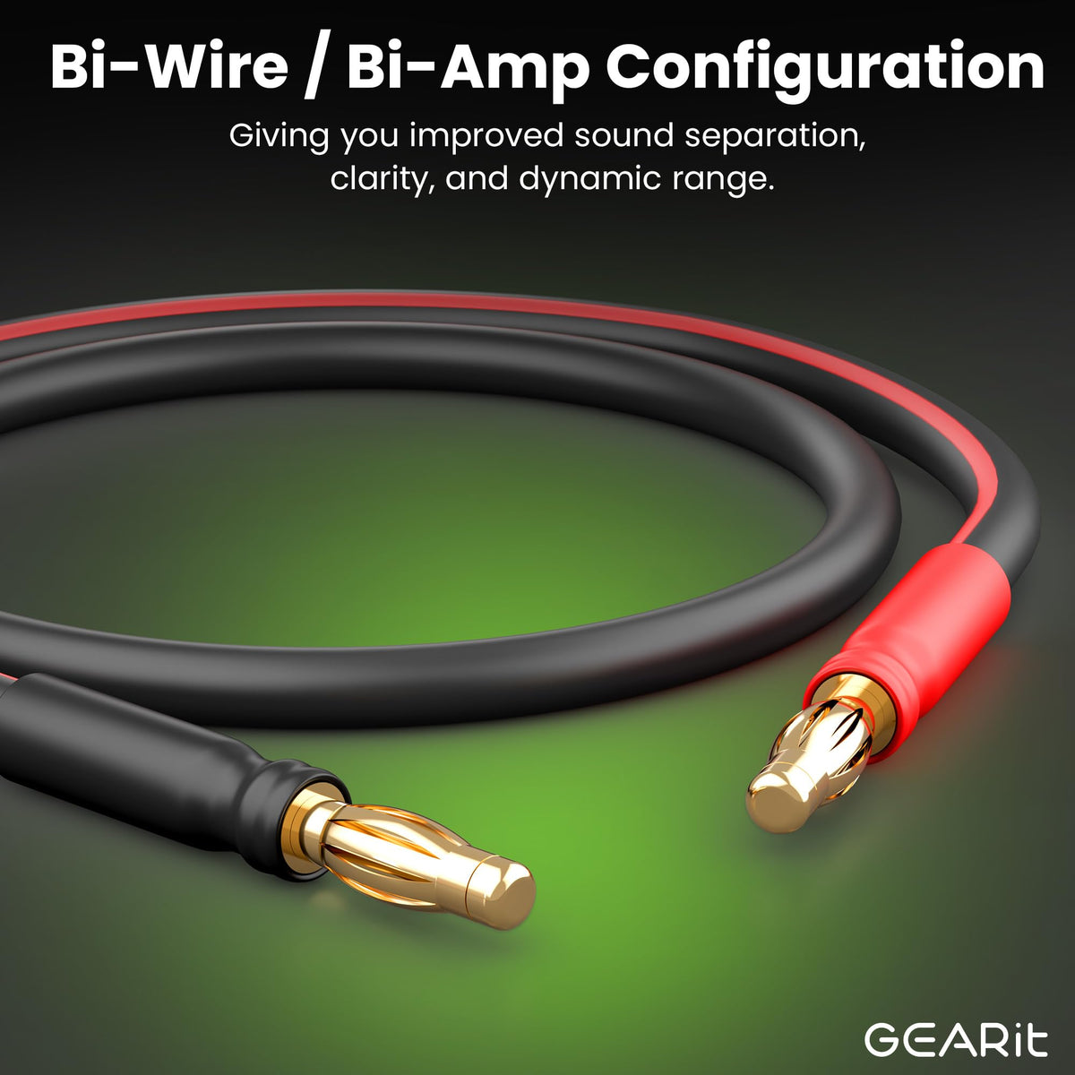 14 Gauge OFC Speaker Wire with Banana Plugs, 2 Pack 6.6 ft Each F4571