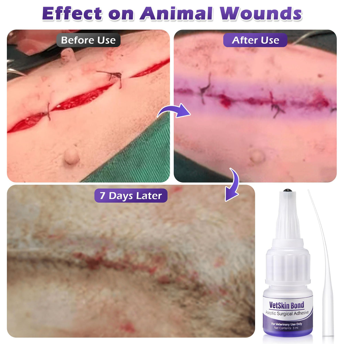 3ml Veterinary Surgical Skin Glue with 10 Applicators Z5511