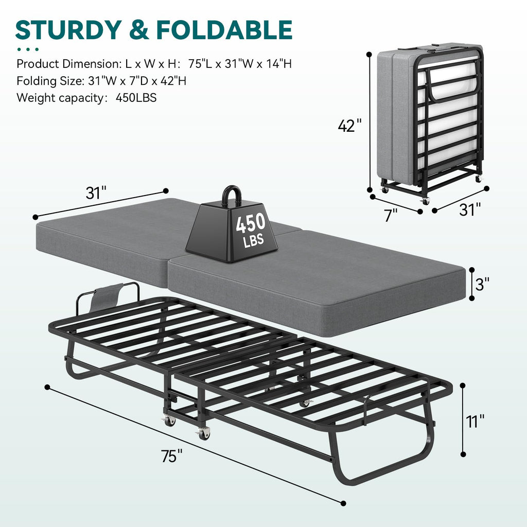 Folding Bed 75" x 31" A69123