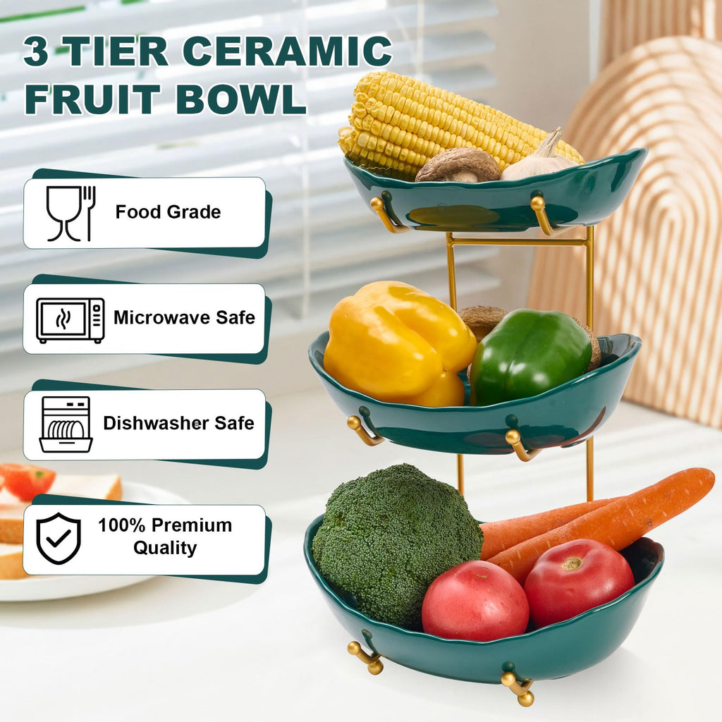 Ceramic 3 Tier Fruit Bowl E4506