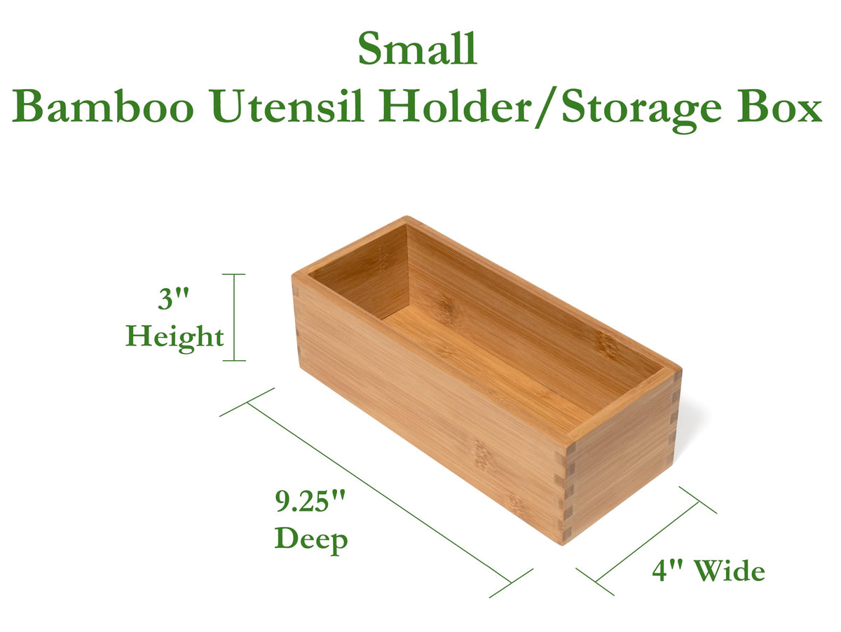 Bamboo Wood Utensil Holder Storage Box N759688