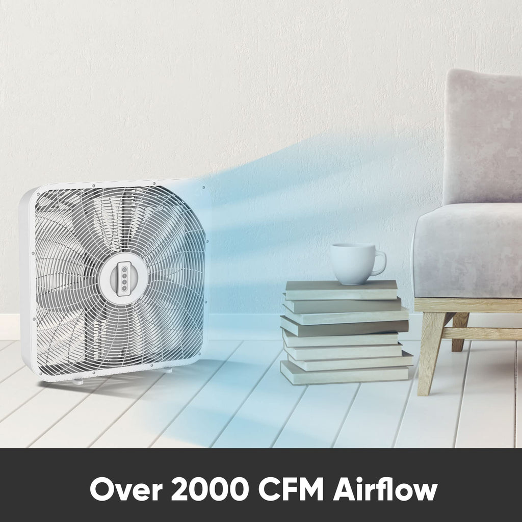 20 Inch 3 Speed Quiet Box Fan with Remote Control I859