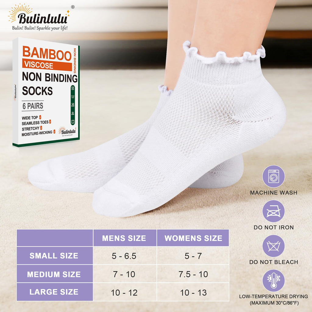 White Low Cut Diabetic Ankle Socks 6 Pairs Z23933