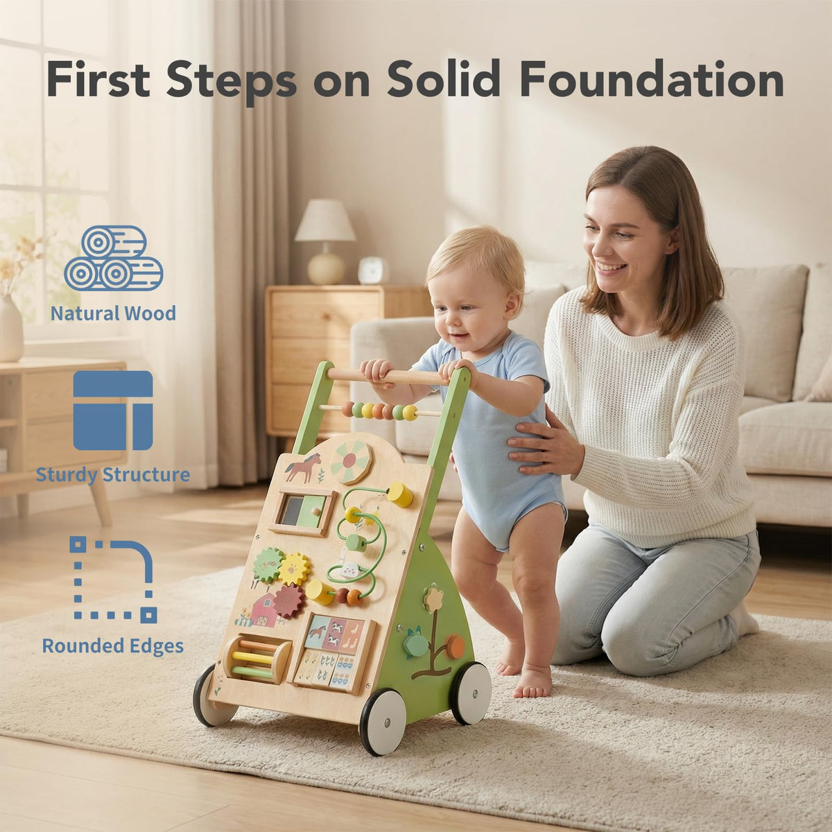Wooden Baby Push Walker O1115