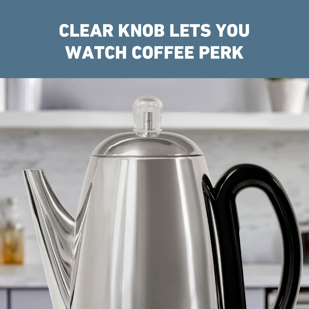 12-Cup Stainless Steel Electric Percolator Coffee Maker I108
