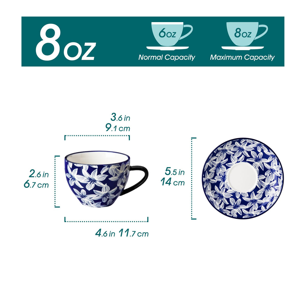 12-Piece Porcelain Pasta Bowls and Espresso Cups Set X5684