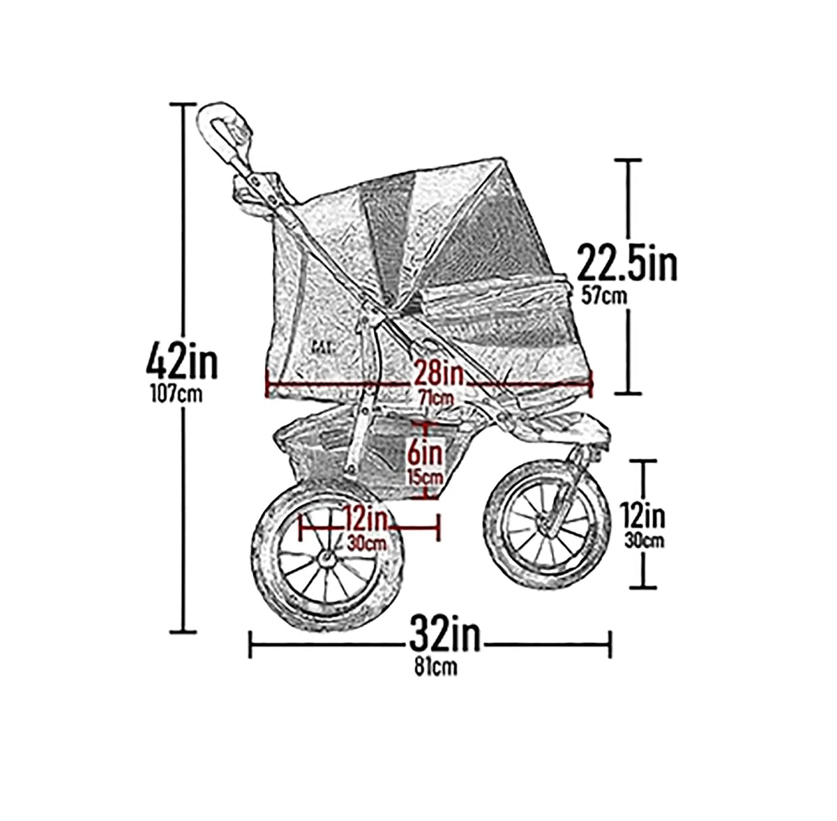No-Zip Pet Stroller for Cats/Dogs R127