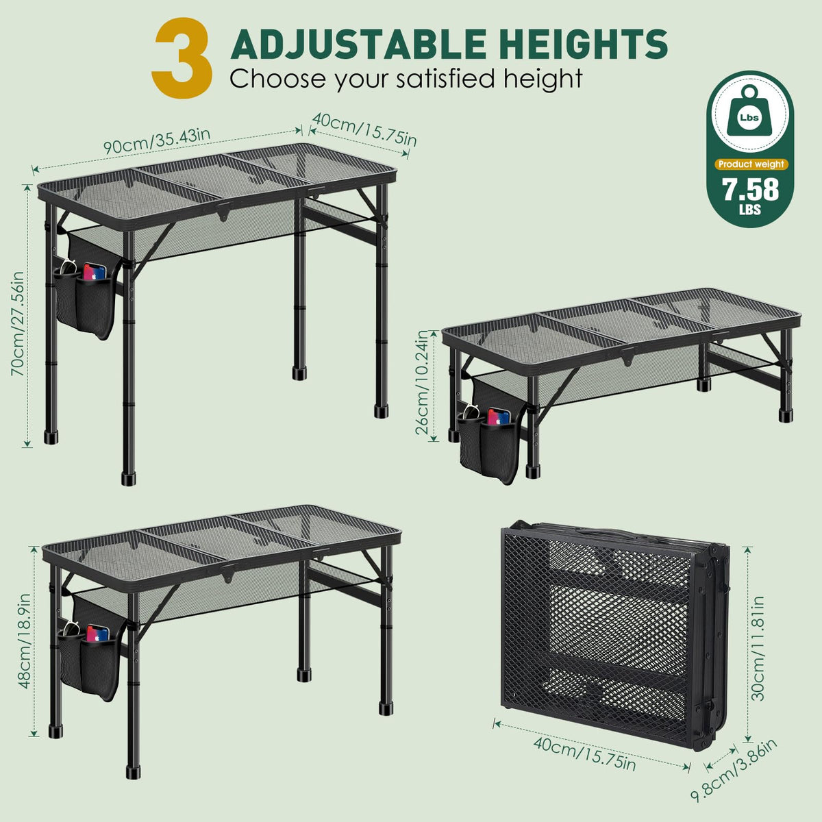 3ft Aluminum Folding Camping Table V28707