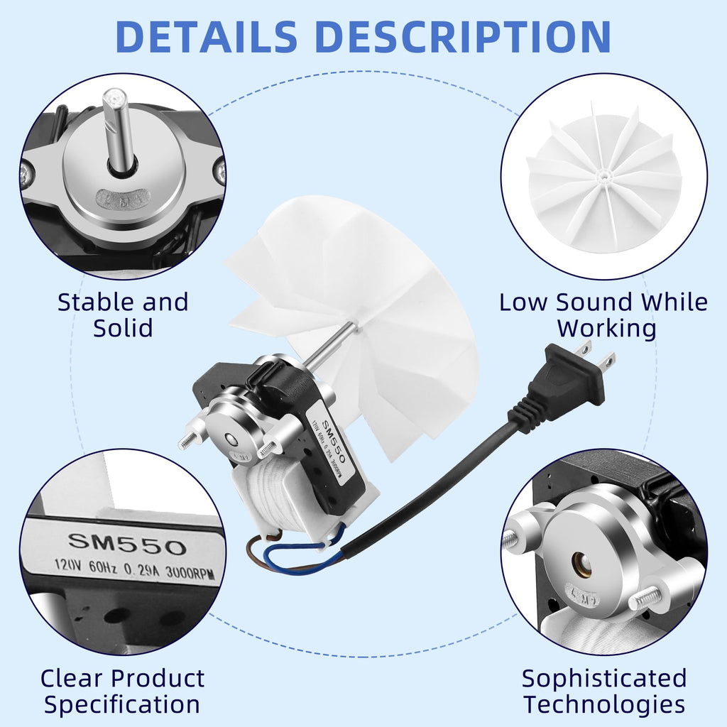 Universal Bathroom Exhaust Fan Motor 50 CFM 120V D5629