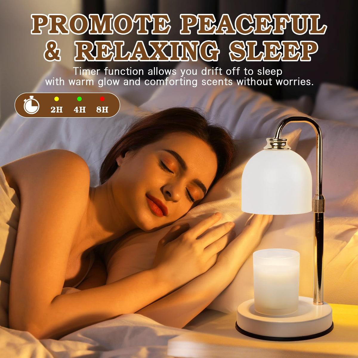 Candle Warmer Lamp with Timer Dimmable White Z573312