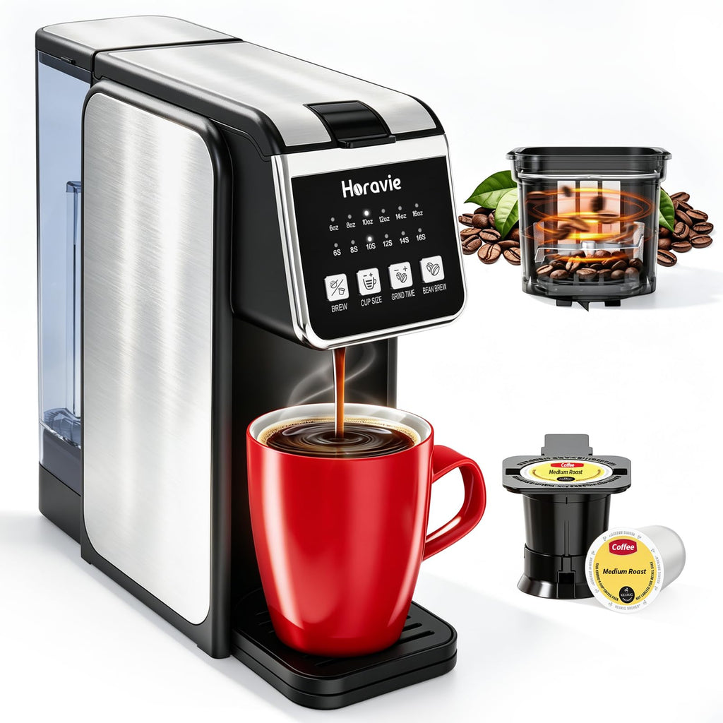 Single Serve Coffee Maker with Built-in Grinder P920955
