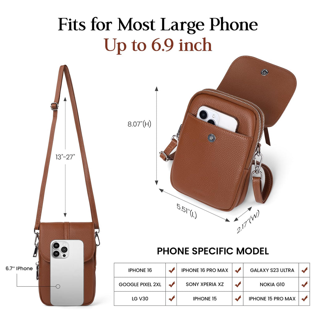 Small Genuine Leather Crossbody Bag N6097