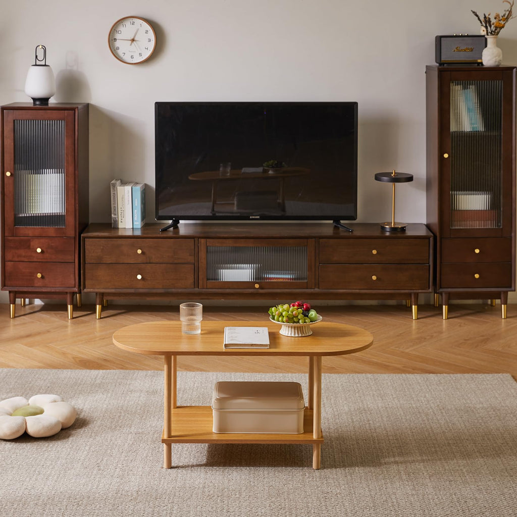 Wooden 2 Tier Coffee Table with Storage Shelf Z64564