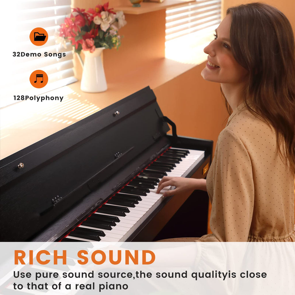 88-Key Weighted Piano with Stand, Pedals & Bench F801184