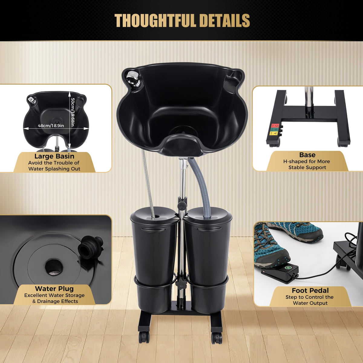 Portable Shampoo Bowl with Electric Pump D51871