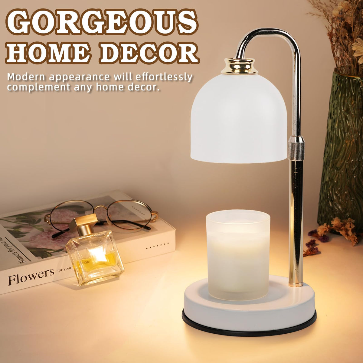 Candle Warmer Lamp with Timer Dimmable White Z573312